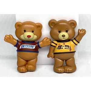 Vintage 1987 Mars Candy Teddy Bear Fridge Magnets Peanut M&Ms Snickers Set Of‎ 2